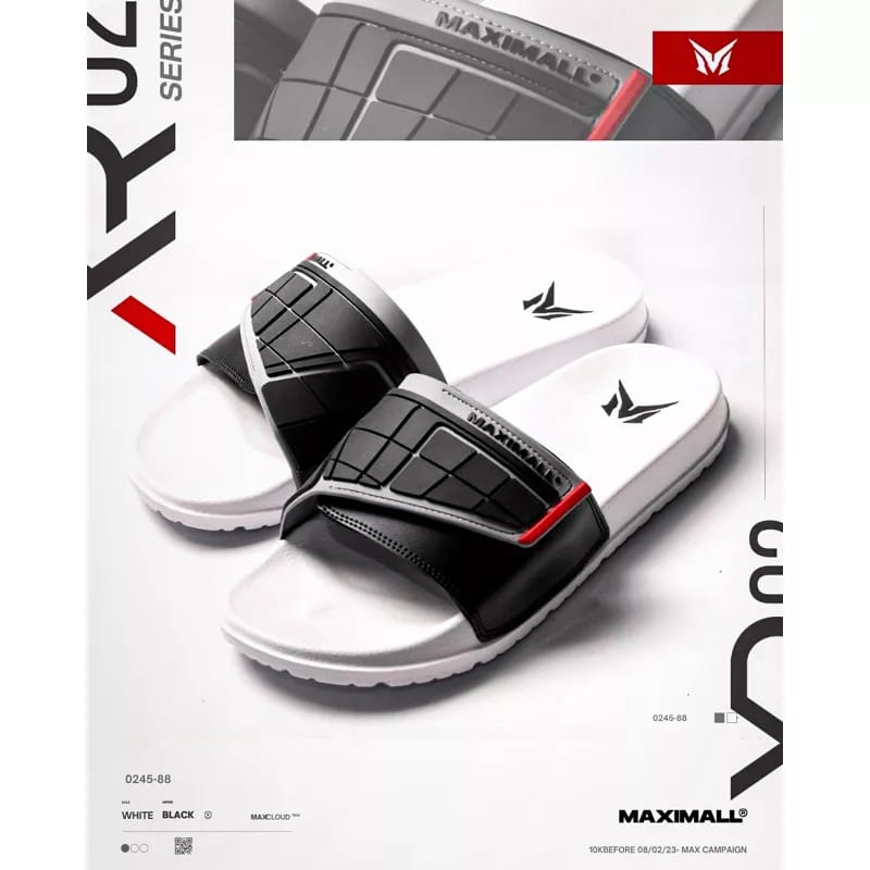 Sandal Slide Maximall XR White / Black Series