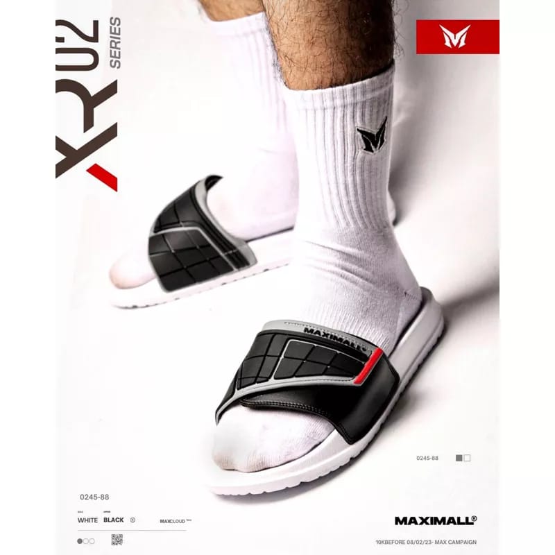 Sandal Slide Maximall XR White / Black Series