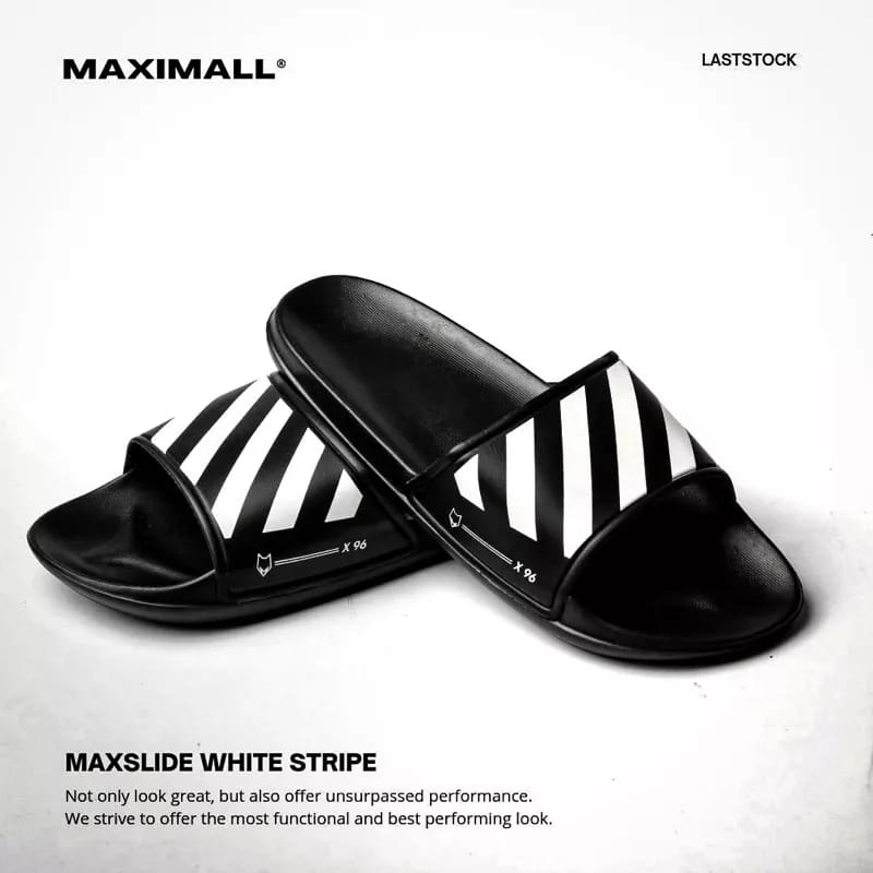 Sandal Slide Maximall White Stripe Series