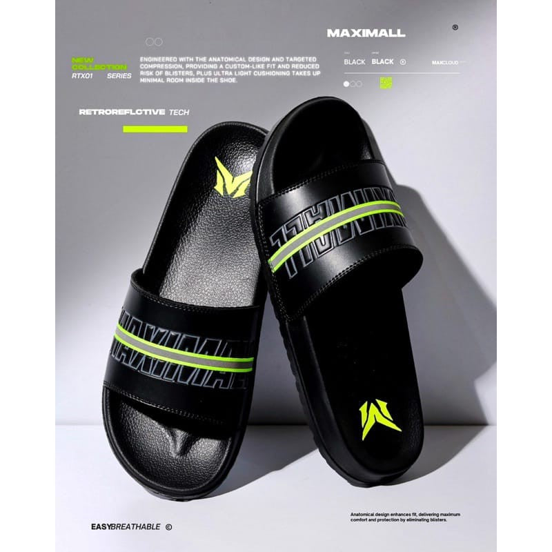 Sandal Slide Maximall RTX-01 Black / Green Glitch