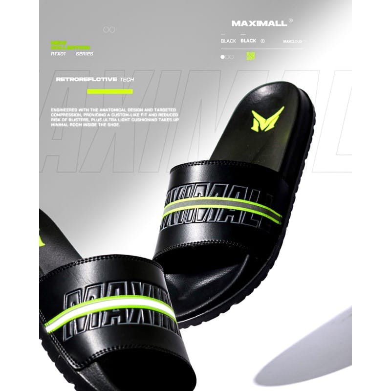 Sandal Slide Maximall RTX-01 Black / Green Glitch