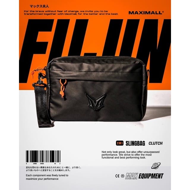 Maximall Fujin - Sling bag - Tas selempang - Black - Clutch bag - Hand bag