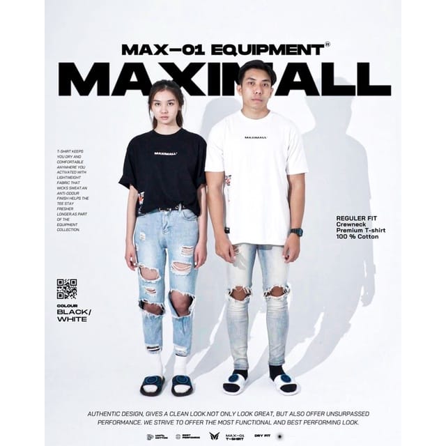Maximall T-Shirt - Max-01 Black & White