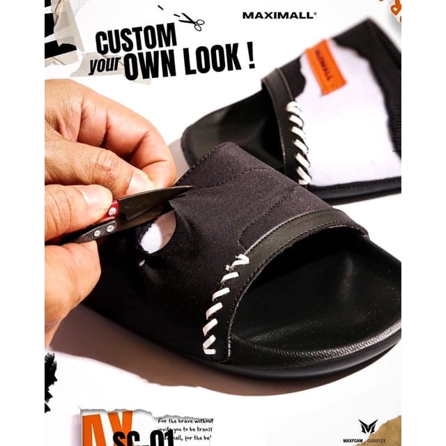 Sandal Slide Maximall SC-01 Black Orange Series ( Custom Series )