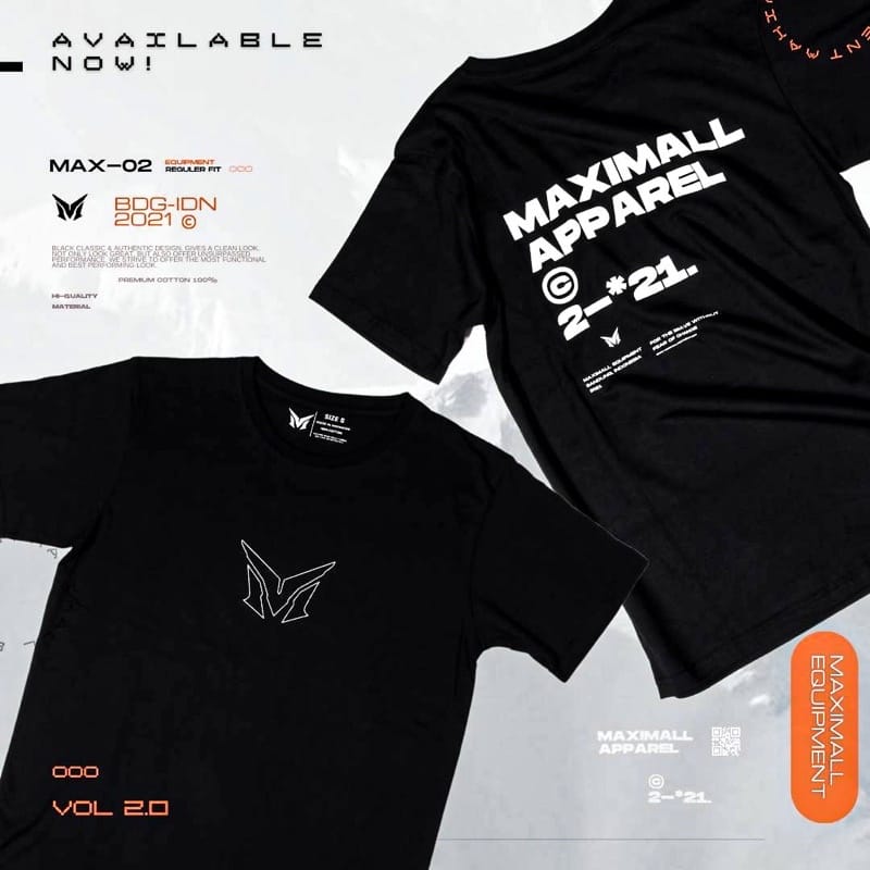 Maximall T-Shirt - Max-02 Black & White