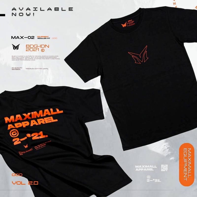 Maximall T-Shirt - Max-02 Black & White