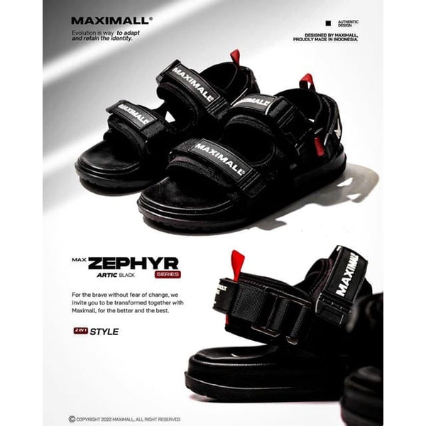 Sandal Slide Maximall Max-Zephyr Black / Red Series