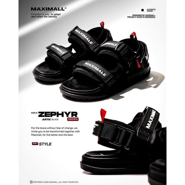 Sandal Slide Maximall Max-Zephyr Black / Red Series